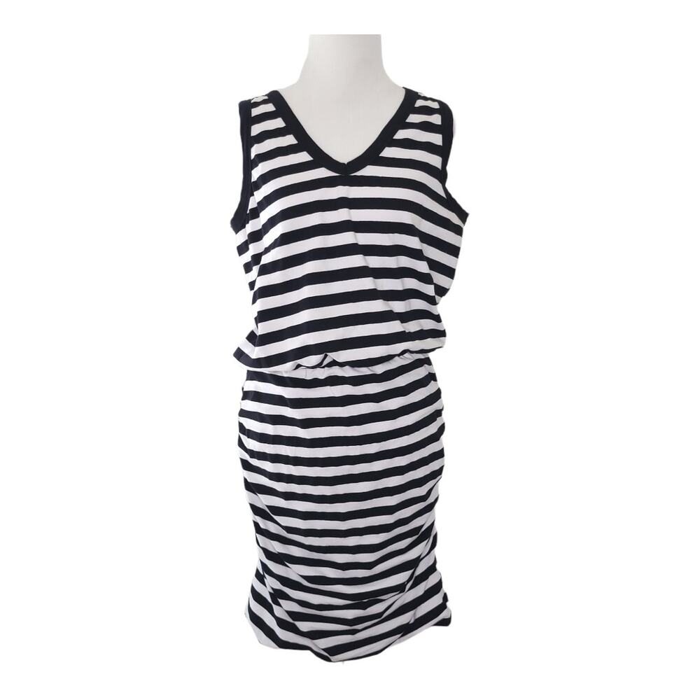 Sundry Ruched Tank Dress Striped Summer Vacation Casual Beach Women XL